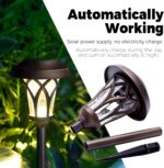 GIGALUMI 6 Pack Solar Pathway Lights Outdoor, Metal Glass & ABS Solar Landscape ... - Image 6