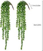 CEWOR 4pcs Fake Hanging Plants, String of Pearls Artificial Hanging Succulents G... - Image 3