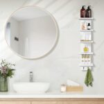 Sorbus 5 Tier Wall Shelf Unit with Hooks, Vertical Column Utility Shelving for H... - Image 8