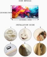 BYXART Abstract Canvas Wall Art for Living Room Colorful Artwork For Bedroom Fan... - Image 3