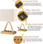 Briever Touch Control Table Lamp, 3-Way Dimmable Desk Lamp with USB C & USB A an... - Image 4