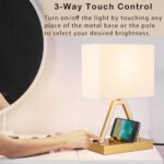 Briever Touch Control Table Lamp, 3-Way Dimmable Desk Lamp with USB C & USB A an... - Image 5