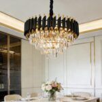Black Gold Crystal Chandelier Contemporary 20" Modern Living Room Chandeliers K9... - Image 6