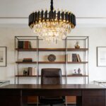 Black Gold Crystal Chandelier Contemporary 20" Modern Living Room Chandeliers K9... - Image 8