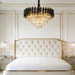 Black Gold Crystal Chandelier Contemporary 20" Modern Living Room Chandeliers K9... - Image 9