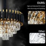 Black Gold Crystal Chandelier Contemporary 20" Modern Living Room Chandeliers K9... - Image 10