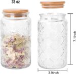 GUEQUITLEX Vintage Glass Jars with Lid, 32OZ Food Storage Containers 2 Pack Clea... - Image 3