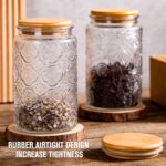 GUEQUITLEX Vintage Glass Jars with Lid, 32OZ Food Storage Containers 2 Pack Clea... - Image 5