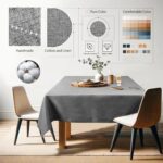 Linen Tablecloth Grey 61 x 157 Inch(155 x 400cm) Rectangular Handmade Grey Table... - Image 4
