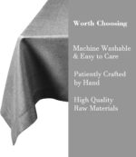 Linen Tablecloth Grey 61 x 157 Inch(155 x 400cm) Rectangular Handmade Grey Table... - Image 6