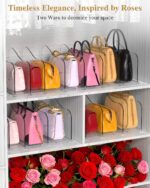 SURETIVIAN Rose Purse Dividers for Closet, 2 Pack Clear Clutch Purse Closet Orga... - Image 3
