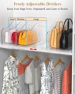 SURETIVIAN Rose Purse Dividers for Closet, 2 Pack Clear Clutch Purse Closet Orga... - Image 4
