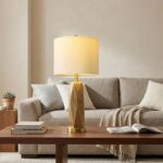 BOBOMOMO 27.5" Gold Table Lamps Set of 2 with USB-A & USB-C Charging Ports, Text... - Image 6