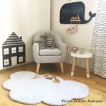 Area Rugs for Kids, Cloud Shape Baby Crawling Carpet, Nursery Room Soft Pure Cot... - Image 3