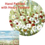 UTOP-art Beach Scene Canvas Wall Art: Seaside White Wildflower & Blue Ocean Seas... - Image 3