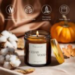 Cedar Wood Candles for Home Scented, Natural Soy Aromatherapy Non Toxic Candles ... - Image 3
