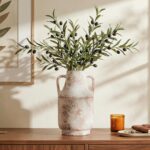 Ceramic Flower Vase with Handles, 11 in Tall Rustic Farmhouse Pottery Vases Deco... - Image 7