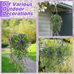 Hotop 6 Pcs Ferns Artificial Hanging Plants Vine Hanging Fake Plants Faux Ferns ... - Image 5