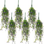 Hotop 6 Pcs Ferns Artificial Hanging Plants Vine Hanging Fake Plants Faux Ferns ... - Image 9