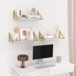 Clear Shelves, Gold Floating Shelves Wall Mounted Set of 2, 8mm Transparent Acry... - Image 3