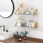 Clear Shelves, Gold Floating Shelves Wall Mounted Set of 2, 8mm Transparent Acry... - Image 7