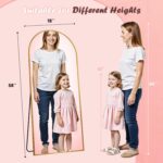 Full Length Mirror, 58" x 18" Arched Full Body Mirror Large Standing Floor Mirro... - Image 5