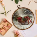 BCUANGD Christmas Round Wall Art Decor - Vintage Winter Snow Wall Art Canvas Fra... - Image 5