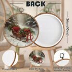BCUANGD Christmas Round Wall Art Decor - Vintage Winter Snow Wall Art Canvas Fra... - Image 7