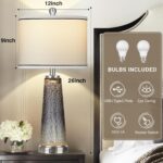 Glass Table Lamp Set of 2, 26" Modern Table Lamps with USB A+C Ports & AC Outlet... - Image 5
