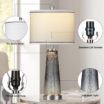 Glass Table Lamp Set of 2, 26" Modern Table Lamps with USB A+C Ports & AC Outlet... - Image 6