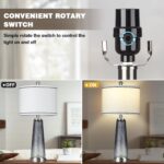 Glass Table Lamp Set of 2, 26" Modern Table Lamps with USB A+C Ports & AC Outlet... - Image 7