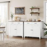 HORSTORS Kitchen Storage Cabinet, Modern Farmhouse Buffet Cabinet with Storage, ... - Image 5