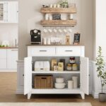 HORSTORS Kitchen Storage Cabinet, Modern Farmhouse Buffet Cabinet with Storage, ... - Image 6