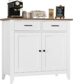 HORSTORS Kitchen Storage Cabinet, Modern Farmhouse Buffet Cabinet with Storage, ... - Image 8