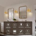 Powfloven Vintage Rechargeable Wall Sconces Set of 2, Gold Battery Operated Beds... - Image 5