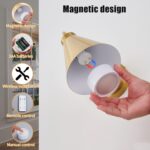 Powfloven Vintage Rechargeable Wall Sconces Set of 2, Gold Battery Operated Beds... - Image 6