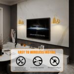 Powfloven Vintage Rechargeable Wall Sconces Set of 2, Gold Battery Operated Beds... - Image 7