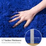 Fluffy Shag Rug for Bedroom, 4x5.9 Blue Area Rugs for Living Room, Nursery and K... - Image 5