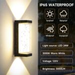Modern Outdoor Wall Lights 24W LED Exterior Wall Sconces Light Fixtures, Black A... - Image 4