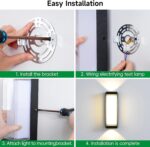 Modern Outdoor Wall Lights 24W LED Exterior Wall Sconces Light Fixtures, Black A... - Image 8