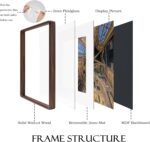 11x14 Frame, Solid Walnut Wood Poster Frame with Mat for 8x10 or 11x14 without M... - Image 4