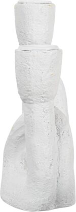 Modern Sculptural Double Taper Candle Holder, White - Image 5