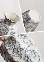 Blue and White Vase, Vintage Blue Ceramic Flower Vessel,Ceramic vases for Home D... - Image 4