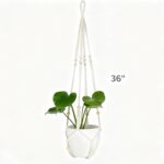 2 Pack Macrame Plant Hanger 36 Inch, Ivory Hanging Planter Holder with Wood Bead... - Image 3