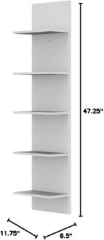 Danya B. Decorative Wall Mount Vertical Shelving Unit – Modern Column Shelves (W... - Image 4