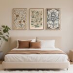 Large Abstract Vintage Flower Framed Canvas Wall Art,Antique Botanical Wall Deco... - Image 6