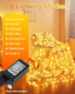 Twinkle Star 100 LED Star String Lights, 33FT Plug in Fairy String Lights Waterp... - Image 3