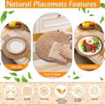 6 Sets Boho Decoration Placemats Round Woven Placemats, Cloth Napkins, Wood Bead... - Image 5