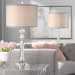 Vienna Full Spectrum Aline 27" Tall Geometric Modern Table Lamps Set of 2 Clear ... - Image 3