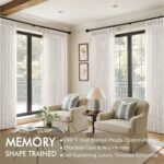 MIULEE Pinch Pleated Thick Linen Curtains 90 Inches Long 2 Panels for Living Roo... - Image 3